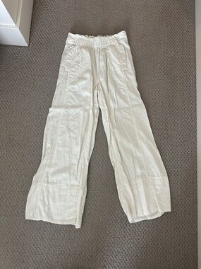 Free People Ivory Linen Pants